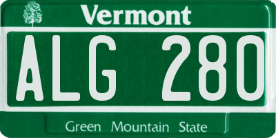 VT license plate ALG280