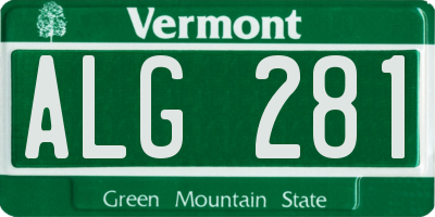 VT license plate ALG281