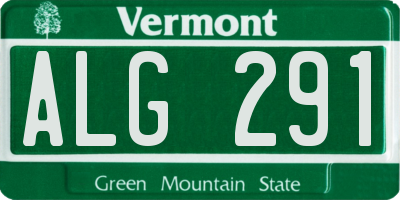 VT license plate ALG291