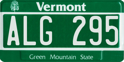VT license plate ALG295