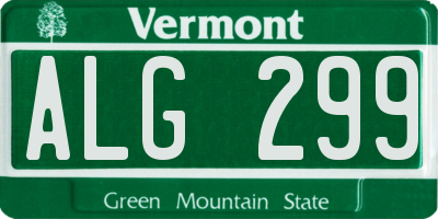 VT license plate ALG299