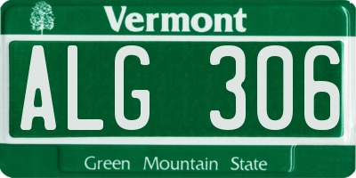 VT license plate ALG306