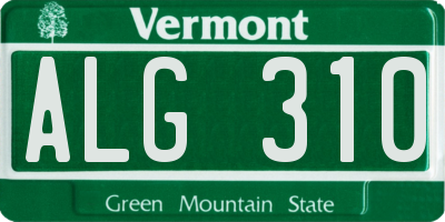 VT license plate ALG310