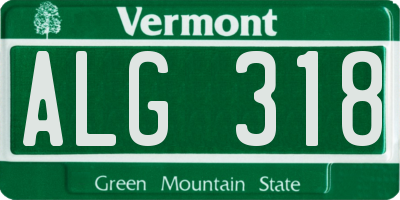 VT license plate ALG318