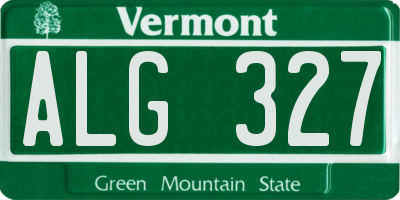 VT license plate ALG327