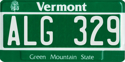 VT license plate ALG329