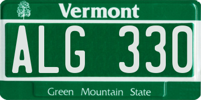 VT license plate ALG330