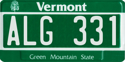VT license plate ALG331