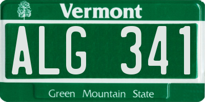 VT license plate ALG341
