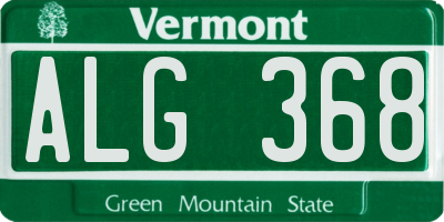 VT license plate ALG368