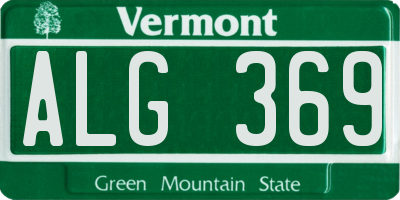 VT license plate ALG369