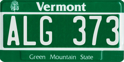 VT license plate ALG373