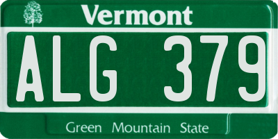 VT license plate ALG379
