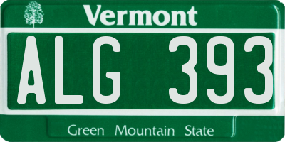 VT license plate ALG393