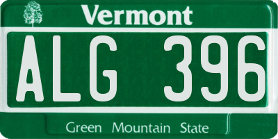 VT license plate ALG396