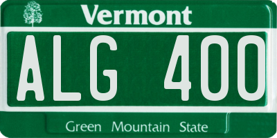 VT license plate ALG400