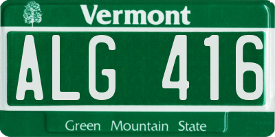 VT license plate ALG416