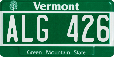 VT license plate ALG426