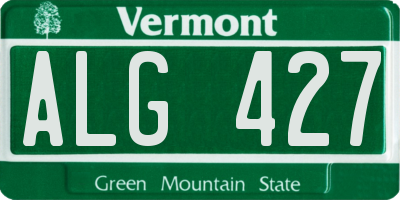 VT license plate ALG427