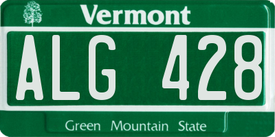 VT license plate ALG428