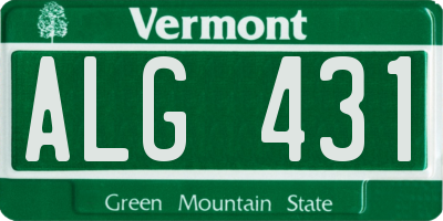 VT license plate ALG431