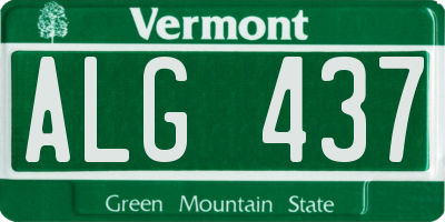 VT license plate ALG437