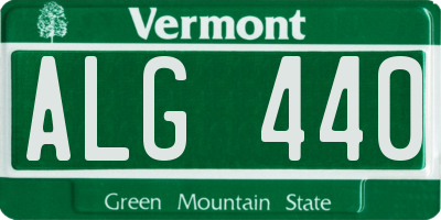 VT license plate ALG440
