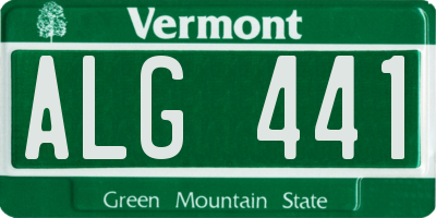 VT license plate ALG441