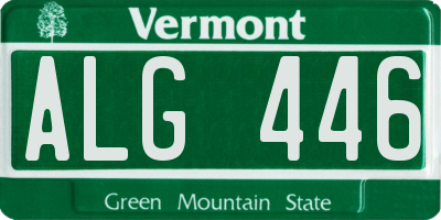 VT license plate ALG446