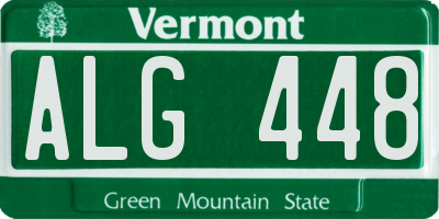 VT license plate ALG448