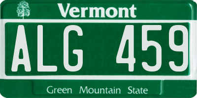VT license plate ALG459