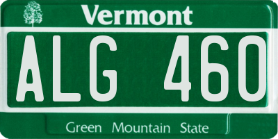 VT license plate ALG460