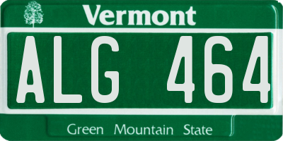 VT license plate ALG464