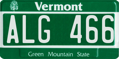 VT license plate ALG466