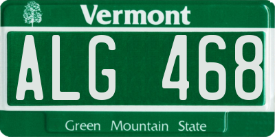 VT license plate ALG468