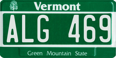 VT license plate ALG469