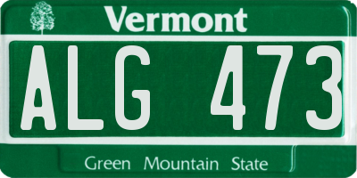 VT license plate ALG473