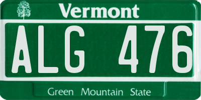 VT license plate ALG476