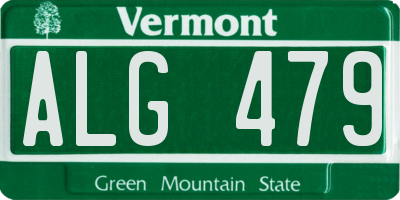 VT license plate ALG479
