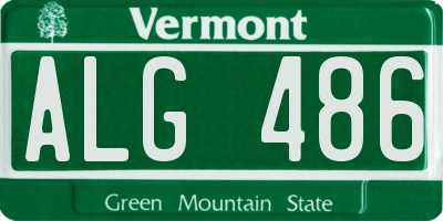 VT license plate ALG486