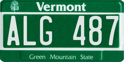 VT license plate ALG487