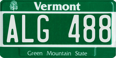 VT license plate ALG488