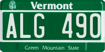 VT license plate ALG490