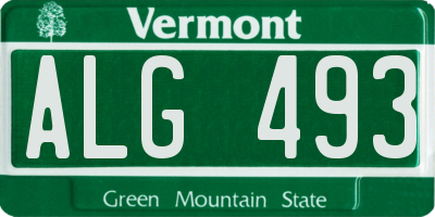VT license plate ALG493