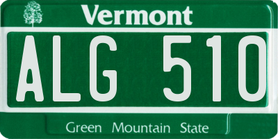 VT license plate ALG510