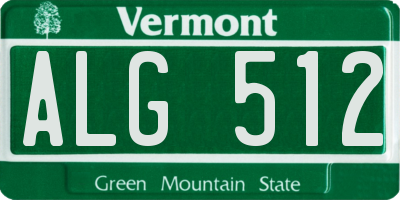 VT license plate ALG512