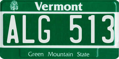 VT license plate ALG513