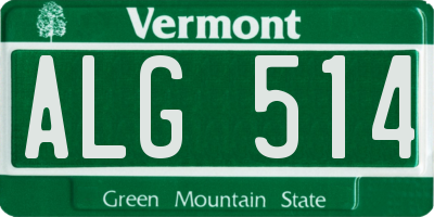 VT license plate ALG514