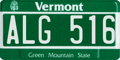 VT license plate ALG516