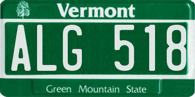 VT license plate ALG518